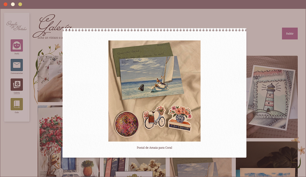 Desktop view of the gallery page