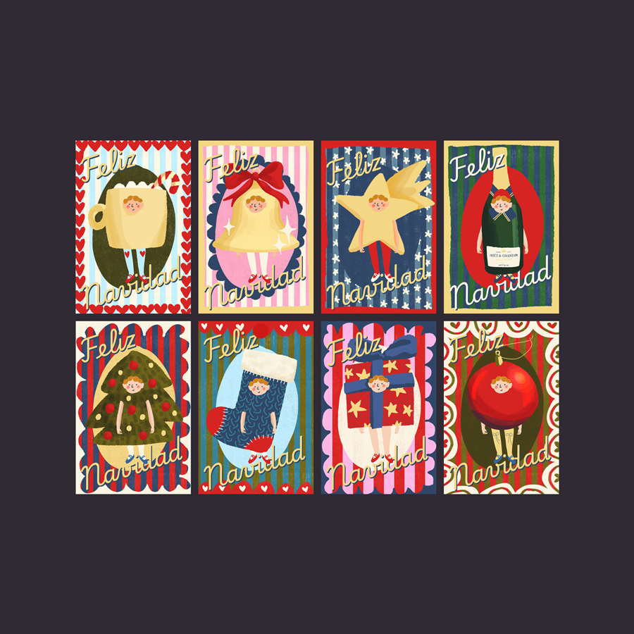 Image of 8 christmas postcards