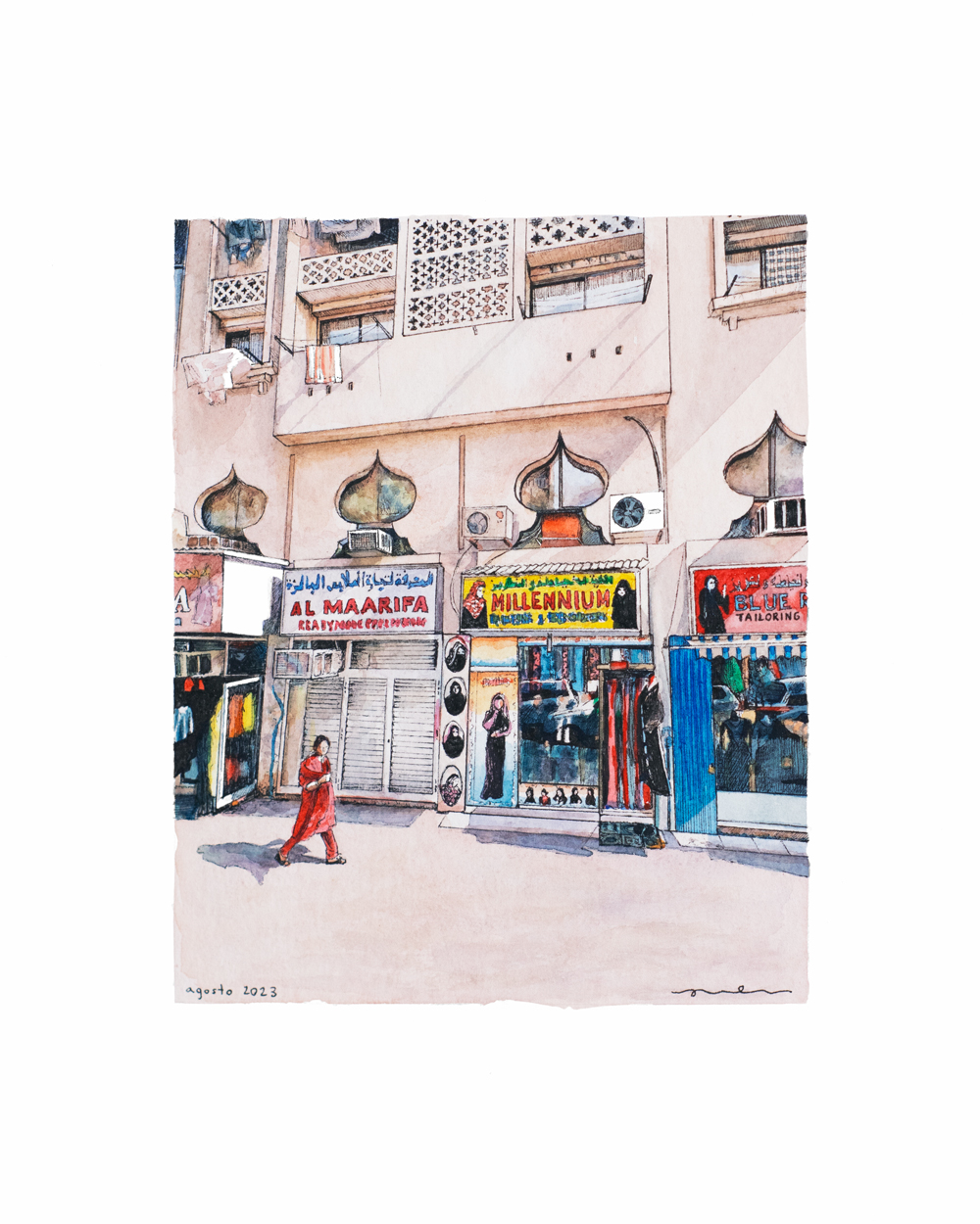 Illustration of garment shops in Emirates