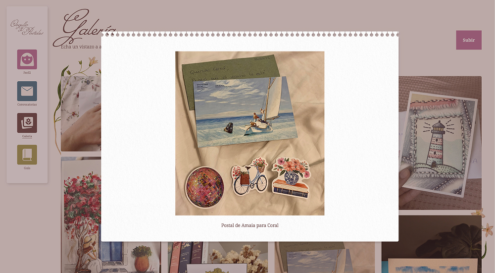 Desktop view of the gallery page